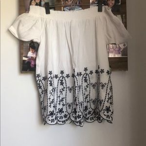 White off the shoulder top blouse